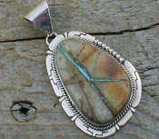 American Indian Pendant Boulder Turquoise